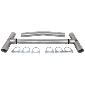 JEGS Universal 2.5-Inch H-Pipe Kit | Aluminized Steel Exhaust Crossover
