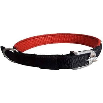 PET Gallary Dual Color Soft Nylon Adjustable Collar for Dogs with Cushion Pad Size-1 Inch (Color May Vary)