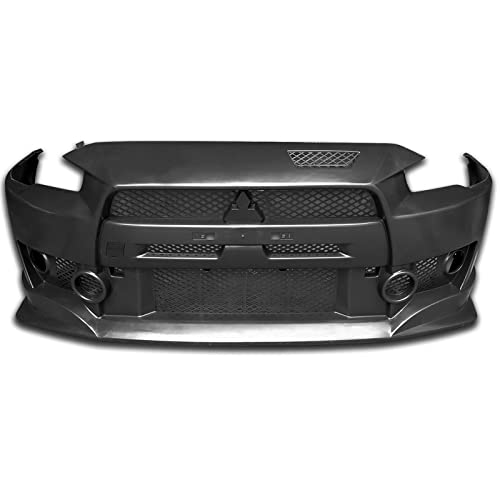 Front Bumper Conversion Compatible With 2008-2015 Mitsubishi Lancer, Fq Style Pp Black Bumper Cover Conversion Bodykit By Ikon Motorsports, 2009 2010 2011 2012 2013 2014 #TOP6