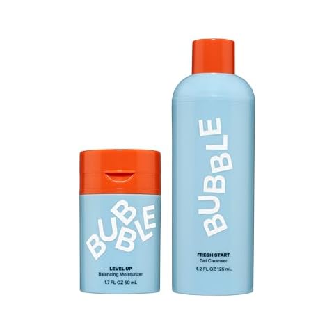 Bubble Skincare Fresh Start Exfoliating Gel Cleanser (125ml) + Level Up Balancing & Hydrating Face Moisturizer (50ml) Cover