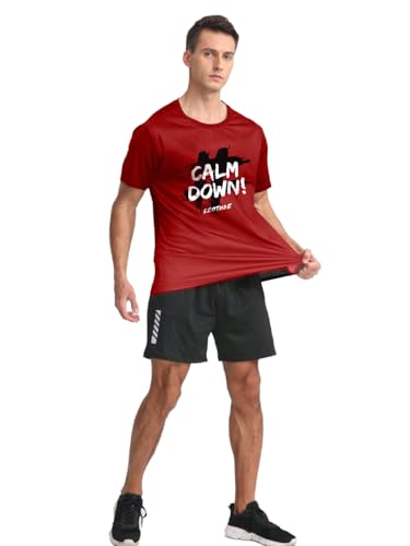 Image of LEOTUDE Men's Regular Fit Half Sleeve Round Neck Cottonblend Tshirt (Color Black)