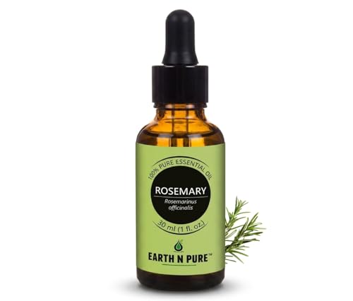 Image of Earth N Pure Rosemary Essential Oil | 100% Pure, Natural & Undiluted | Steam Distilled Rosemary Oil for Hair, Scalp, Skin, Aromatherapy & Diffuser | Vegan & Cruelty-Free | 30ml