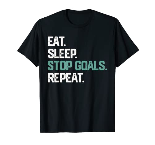 EAT SLEEP STOP GOALS REPEAT SHIRT Goalie Soccer Hockey Kids T-Shirt