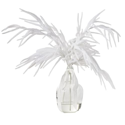 White Norfolk Pine Branches, Classic - Style Earthenware Vase. Fluffy