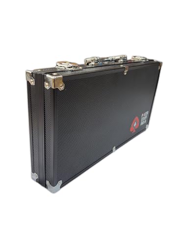 Image of POK3R STUFF INDIA Empty 300 Pc Black Aluminium Poker Chip Case - Durable Lockable Carrying Box | Portable Storage Organizer for Casino Chips, Poker Nights, Home Games & Tournaments (No Chips)