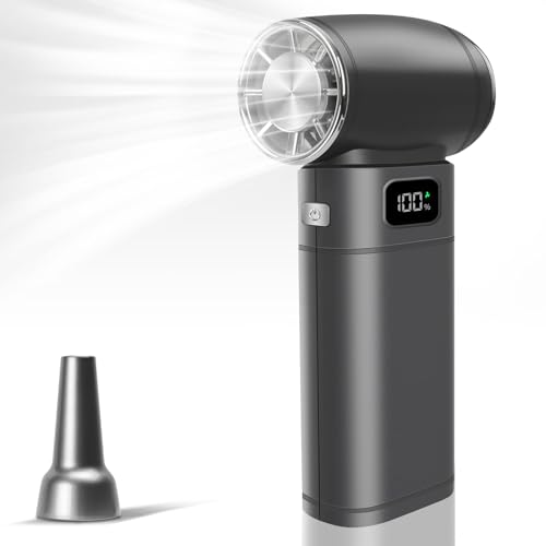 AuraliBrite Portable Handheld Turbo Fan 9000mAh Powerful High-speed Hand Held Fan120000RPM Digital Display Personal Fan with LED Light for Travel Camping