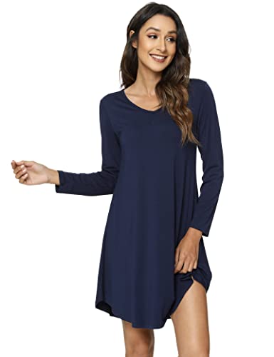 Image of GYS Womens Bamboo Viscose Nightgown Super Soft Lightweight Night Shirts for Sleeping