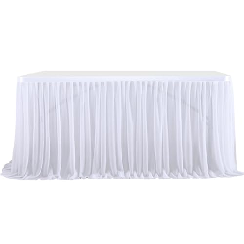 CREATCABIN Weißer Tüll Tischrock 6 Fuß