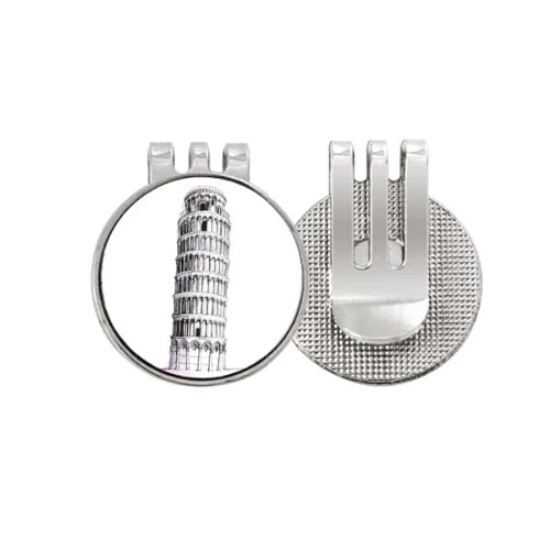 Marqueur de balle de golf magnétique Michigan Pizza Tower clip chapeau émail art déco