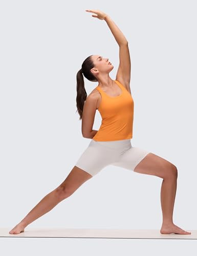 Image of CRZ YOGA Butterluxe Racerback Tank Waist Length | Yoga, Extremely Soft, Tight Fit, Scoop Neck, Sleeveless Tops for Women