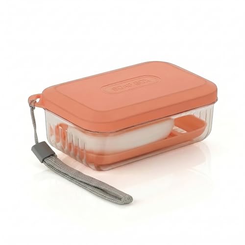 Image of MILDIV Travel Soap Holder - Portable Soap Dish for Home, Outdoor Hiking, and Camping - Compact and Durable Plastic Soap Box (1, Soap Box Orange, Soap Case)