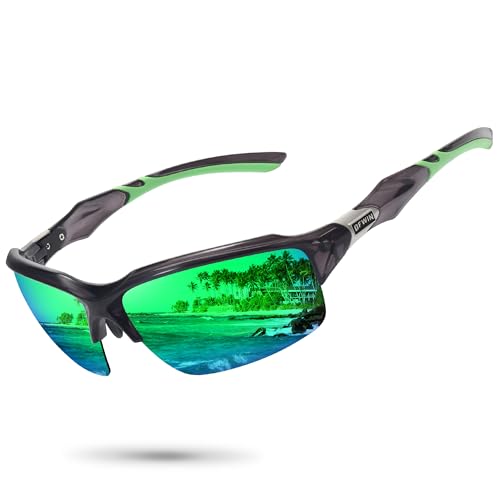 Lunettes de soleil de sport polarisées UV400 demi-cadre pour cyclisme et pêche