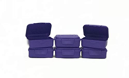 Mintra Home Utility Boxes - 150ml PURPLE - 6 Pack - (3.74inW x 2.83inD x 1.49inH) - great utility box, storage box for crafts and other small items