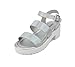 Soda ACCOUNT-2 ~ Little Kids/Children/Girls Open Toe Two Bands Lug sole Fashion Block Heel Sandals with Adjustable Ankle Strap (SILVER IRIDESCENT PU, numeric_2)