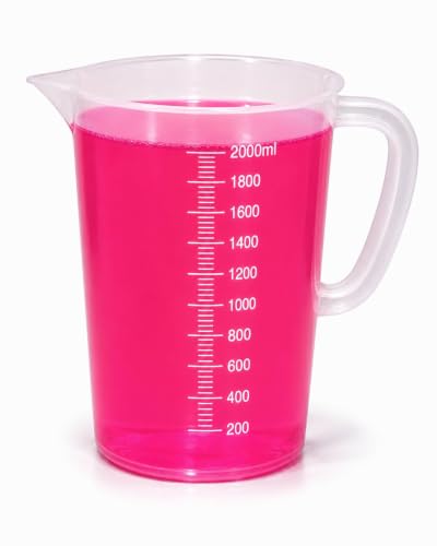 Image of Transparent Plastic Measuring Jugs 2000 ML with Handles - Measuring Mugs Cups for Home, Kitchen,Office, School & Laboratory Use, Measuring Solid & Liquids Moulded in Polypropylene