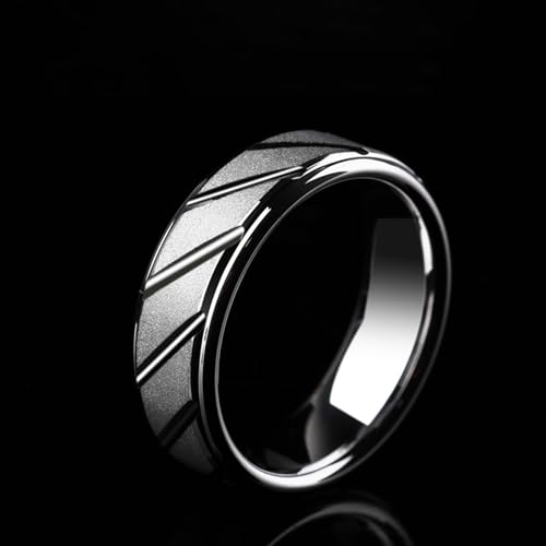 Bague de mariage tungstène mat 7mm anti-rayures alliance homme argent confortable