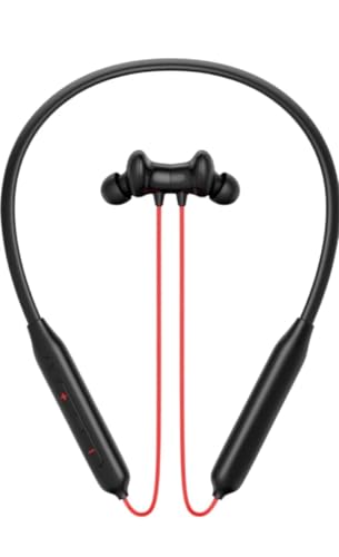 Image of Original Bluetooth Neckband Z2 Compatible with oneplus, Flexible Neckband with Clear Audio, Noise Reduction & Long Playtime [Red Color]