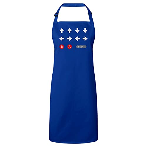 Tablier cuisine premium bleu retro gaming idéal pour vos soirées burgers et jeux vidéo