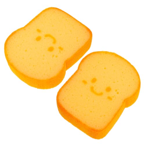 HOODANCOS Thickened Cartoon Bread Shape Reusable Kitchen Sponge Scrubber Cute and Dish Cleaning Pad Soft and Gentle for Delicate Surfaces Lightweight for Home and Travel