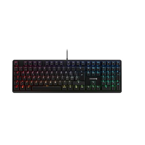 CHERRY G80-3000N RGB, mechanische Gaming-Tastatur mit RGB-Beleuchtung, Schweizer Layout (QWERTZ), kabelgebunden, Original MX Silent RED SWITCHES, schwarz