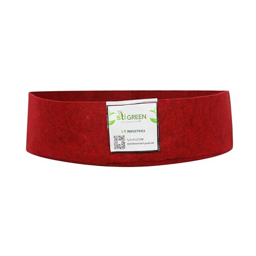 Image of Geo Fabric Grow Bags for Plants 18X6 Inch (Pack of 1) | 400 GSM Heavy Duty UV-Protected Round Maroon Colour Plant Bags for Terrace and Vegetable Gardening | Strong & Reusable|