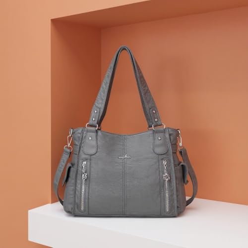 Image of Angel Kiss Handbags for Womens Top-Handle Hobo Purse Roomy Casual Shoulder Bags PU Tote Satchel Purse for Women