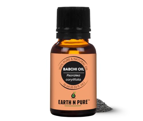 Image of Earth N Pure Babchi Oil (Psoralea Corylifolia) Cold Pressed and Undiluted for Skin, Pigmentation, Vitiligo & Uneven Skin Tone - 10ML