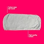 Conair Cotton Hair Towel Wrap & Twist for Women, Fast Drying Ultra-Absorbent Hair Plop for All Types and Lengths, Turban-Style Cotton Towel Helps Maintain Natural Curl Style, Gray - Image 2