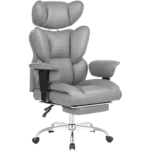 DUMOS Big and Tall Home Office Desk Chair, Executive Chair with Footrest