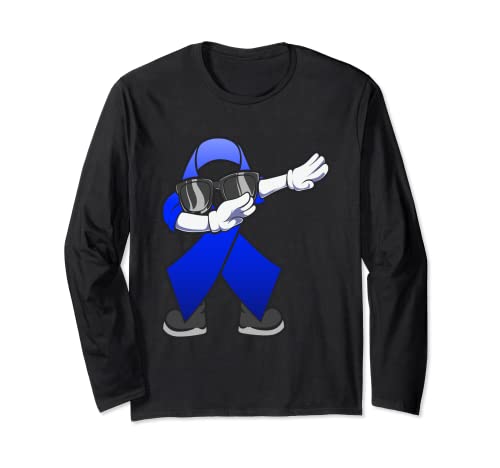 Dabbing Colon Cancer Awareness Ribbon Dabbin Dance Manga Larga