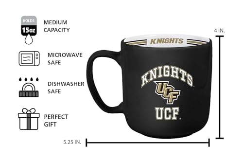 Image of Logo Brands NCAA Central Florida Golden Knights 15 oz Stripe Coffee Mug - Vintage Team Logo, Inside Print & Stripes, Microwave & Dishwasher Safe- Great Gift For Fans & Alumni