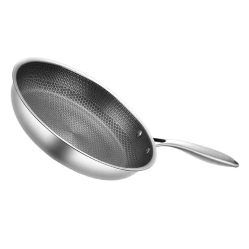 DOITOOL Sartén Antiadherente de Acero Inoxidable Diseño de Panal 28 CM para Freír Huevos y Bistecs Sartén Plana Fondo Uniforme para Cocinas de Gas y Eléctricas