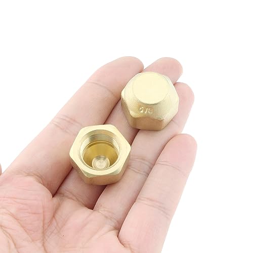 Image of 2pcs Brass SAE 45 Degree Flare Tube Fitting 3 /8 inch Flare Cap