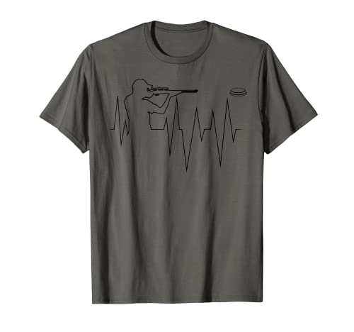 Clay Shooting Heartbeat | Tirador de pájaros divertido regalo Camiseta