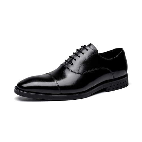 Men's Leather Shoes Men's Leather Business Formal Wear Breathable Oxford Shoe Top Layer Cowhide Men's Shoes(Black,39)