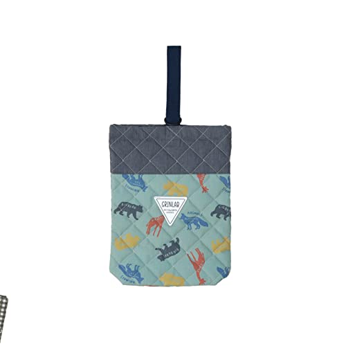 シューズバッグ 上履き入れ キルティング 靴 カバン バッグ 小学校 おしゃれ 男の子 女の子 幼稚園 保育園 大きめ かわいい 習い事 (アニマル柄/ブルー)