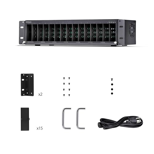 Image of StarTech 15-Slot Unmanaged Media Converter, TAA (MCM15-MEDIA-CHASSIS) | 19in Rackmount for MCM Media Converter Series, Active Cooling