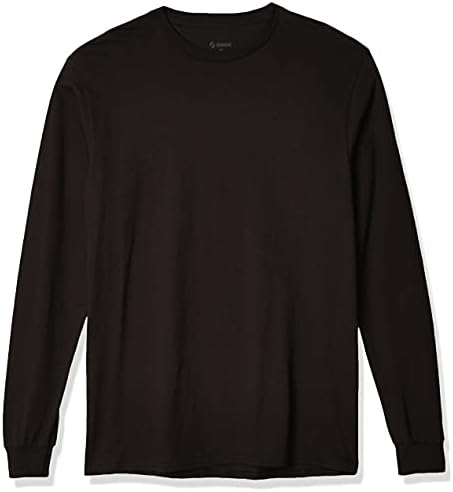 Soffe Men's Long-Sleeve Cotton T-Shirt, Black, Large