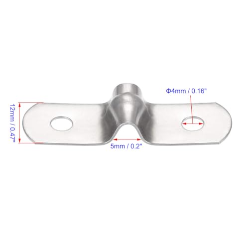 MACHSWON 5mm(0.2") Rigid Pipe Strap 2 Holes U Bracket Cable Clamp, 201 Stainless Steel Tension Tube Clip Conduit Clamp Hanger 45pcs - Image 2