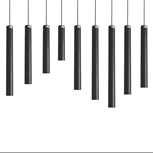 Luz de aluminio techo cilindro lámpara colgante cabeza negra 15W LED 7