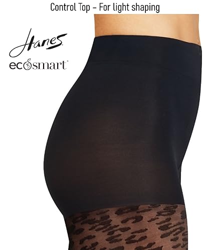 Hanes Womens Ecosmart Animal Print Control Top Sheer Tights Pantyhose4