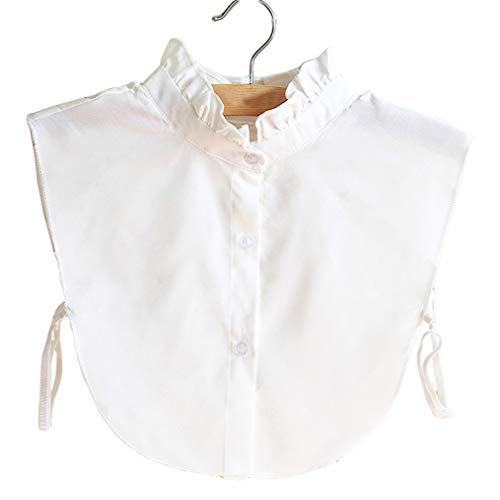 Xiang Ru Volants Damen Frauen Topkragen Shirt Bluse Hälfte Shirt Blusenkragen Fake Hemd Bluse Kragen Weiss Cover