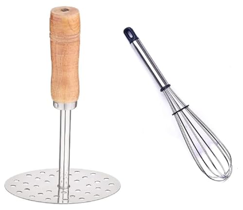 Dynore Stainless Steel Mini Kitchen Whisk with Pav Bhaji Masher B...
