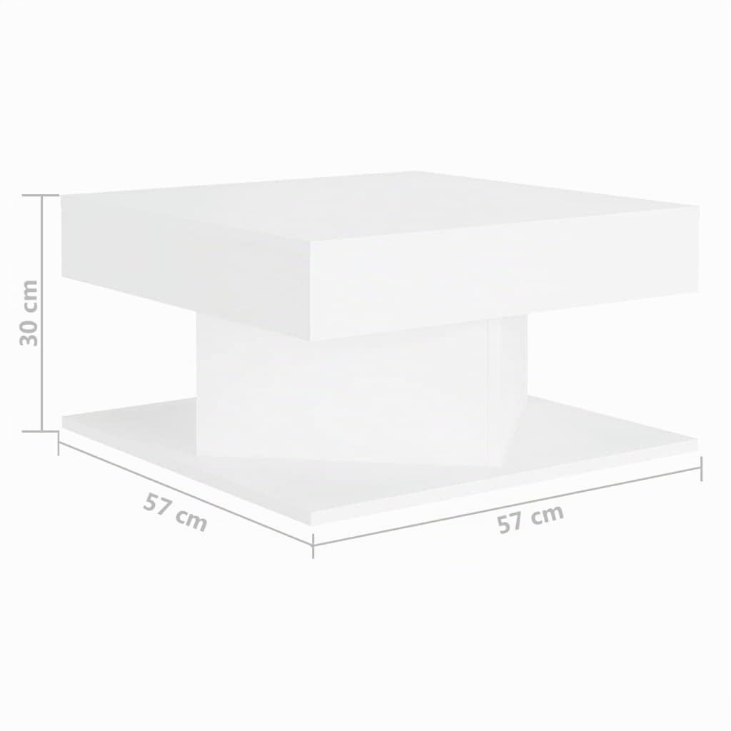 vidaXL Mesa de Centro Auxiliar Consola Mesita Salón Lateral Té Café Sofá Sala de Estar Muebles Mobiliario de Madera Contrachapada Blanco 57x57x30 cm