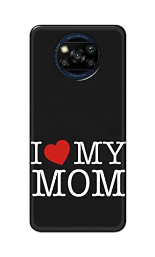 Image of PRINTFIDAA I Love My Mom Hard Back Cover for Poco X3 Back Cover -(P6) KAT1006