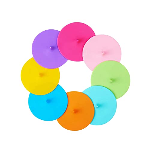 Bopfimer Tapas de Silicona para Tazas Cubierta de Abatible 8 Juegos de Tapa de Sello HerméTico Antipolvo Tapas de Silicona para Tazones de Bebidas Tapas de Tazas Calientes