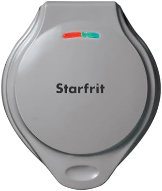 Starfrit Electric Waffle Maker - 7" Non-Stick Cooking Surface - Scratch Resistant - Easy to Use & Clean - Gray - 900W