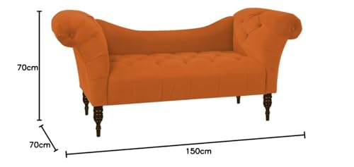 Image of Luxury Velvet 2 Seater Chaise Lounge Sofa - Tufted Chesterfield Modern Couch with Button Tufted Back Elegant Lounge Couch for Living Room, Bedroom, Office
