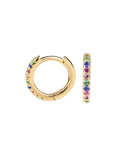 Pendientes Vidal & Vidal colección Trendy acabados en oro 18 Kt con circonitas multicolor