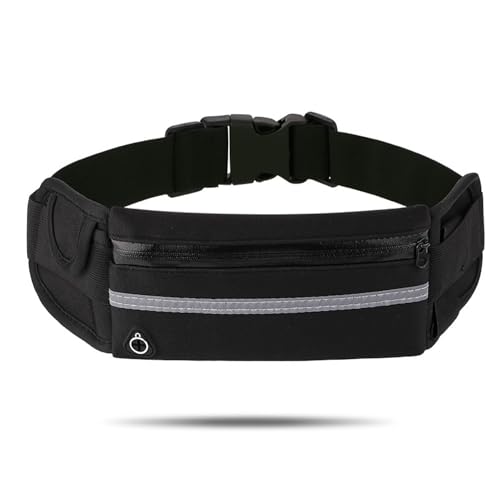 isinwheel Fanny Pack for Men Women, Small Running Belt, Phone Holder for Running, Flip Beltwaist Bag for Workout,Money Belt for Men Women (Black)
